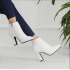 2025 Winter Fashion Women Boots Beige Pointed Toe Elastic Ankle Boots Heels Shoes Autumn Winter Female Socks Original Leather