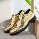 2025 Casual Leather Shoes Men superstar Brogues formal leather shoes oxford gold shoes lace-up hombres silver large size 47 ghn