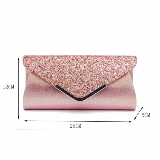 2025 High Quality PU Leather Women Lady Sequins Clutch Bag Evening Wedding Party Prom Handbag Purse Wallet Shinny Shoulder Bags
