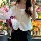 Summer Coat for Women Elegant Suqare Collar Short Sleeve Jacket Korean Slim Short Jackets 2021 Clothing Female Outwear 1886#