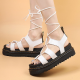 2025 New Summer Martens Women Shoes For Comfy Soft Women Sandals Thick Ladies Sandals Genuine Leather Sandals Large Size 35-44