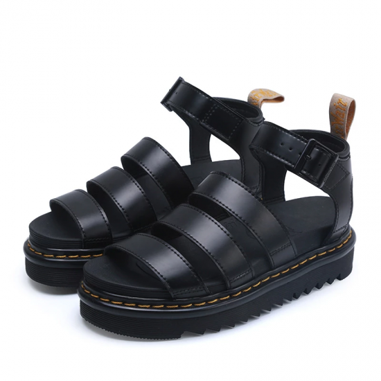2025 New Summer Martens Women Shoes For Comfy Soft Women Sandals Thick Ladies Sandals Genuine Leather Sandals Large Size 35-44