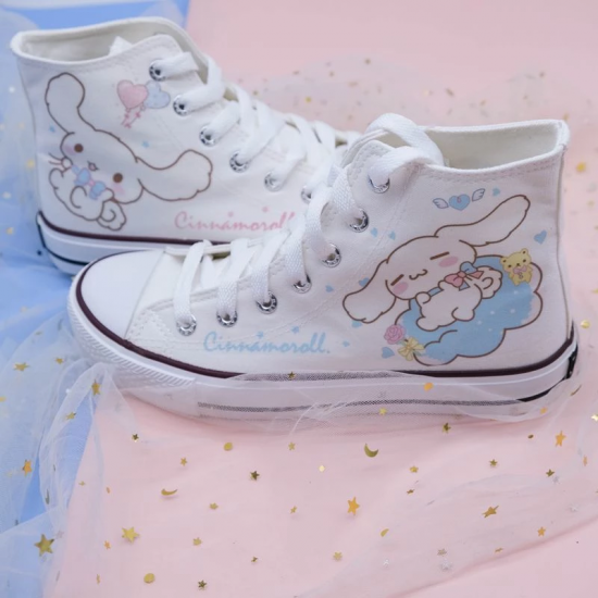 Spring Autumn Women New Pink Laurel Dog High Top Canvas Shoes Girl Heart Ins Student Women Shoes Fashion Vulcanize Shoes