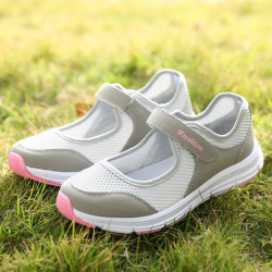 Women's Vulcanize Shoes Summer Hook & Loop Shallow Female Casual Shoes Air Mesh Breathable Platform Wear-resistant Daily Walking