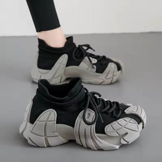 Women Platform Sneakers Lace Up Running Sports Shoes Soft Breathable Tennis Sneakers Casual Outdoor Comfortable Shoes For Female