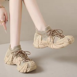 Women Platform Sneakers Lace Up Running Sports Shoes Soft Breathable Tennis Sneakers Casual Outdoor Comfortable Shoes For Female