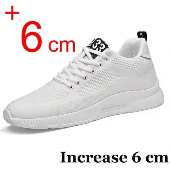 Men Sneakers Elevator Shoes Hidden Heels Breathable Heightening Shoes For Men Increase Insole 6CM Sports Casual Height Shoes 48