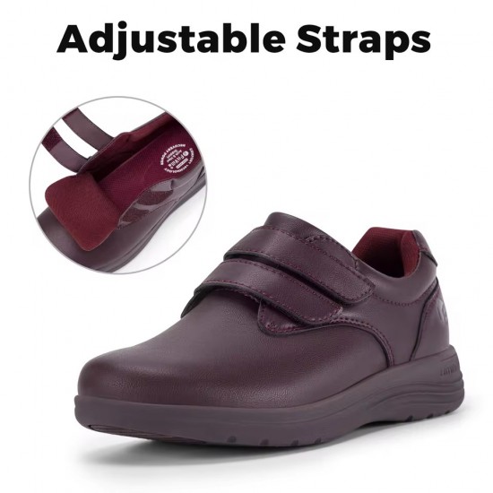 FitVille Wide Diabetic Walking Shoes for Women Dress Casual Diabetic Shoes Comfortable Leather Oxford Shoe Sneakers for All Day