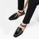 New Black Men's Summer Sandals Pu Leather Buckle Strap Dress Shoes for Men with Business Formal Shoes Men
