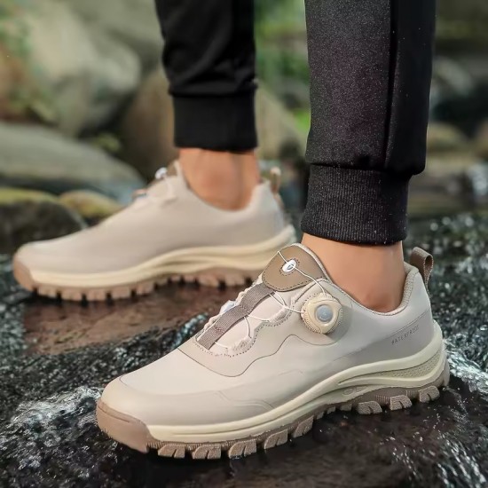 High Quality Men's Trekking Shoes Rotary Buckle Hiking Shoes Men Outdoor Casual Sneakers Man Breathable Non-slip Walking Shoes