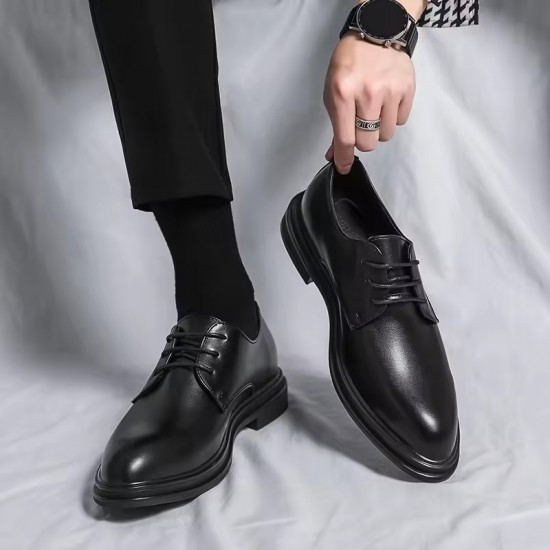 Classic Derby Shoes Brogues Leather Man Business Dress Office Leather Shoe For Men Fashion Patent Leather Party Wedding Shoes