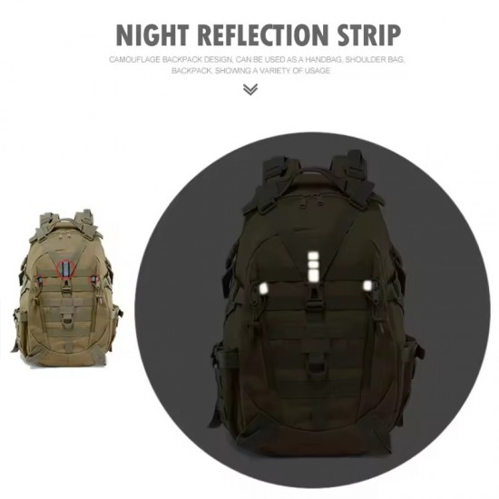 Camping Backpack Men's Bag Travel Bags Tactical Molle Climbing Rucksack Hiking Outdoor Reflective Shoulder Fishing Laptop Bag