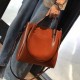 Genuine Leather Women's Bag Wax Leather Large Capacity Bucket Bag New Solid Color Fashionable Shoulder Bag Commuter Crossbody