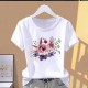 Women Print Floral Sports Fashion Casual Explosive Short Sleeve T-shirt Graphic Tshirts Women Clothes Oversized T Shirt